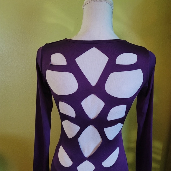 Purple Date Night Dress with Cut Out Back - Picture 2 of 5